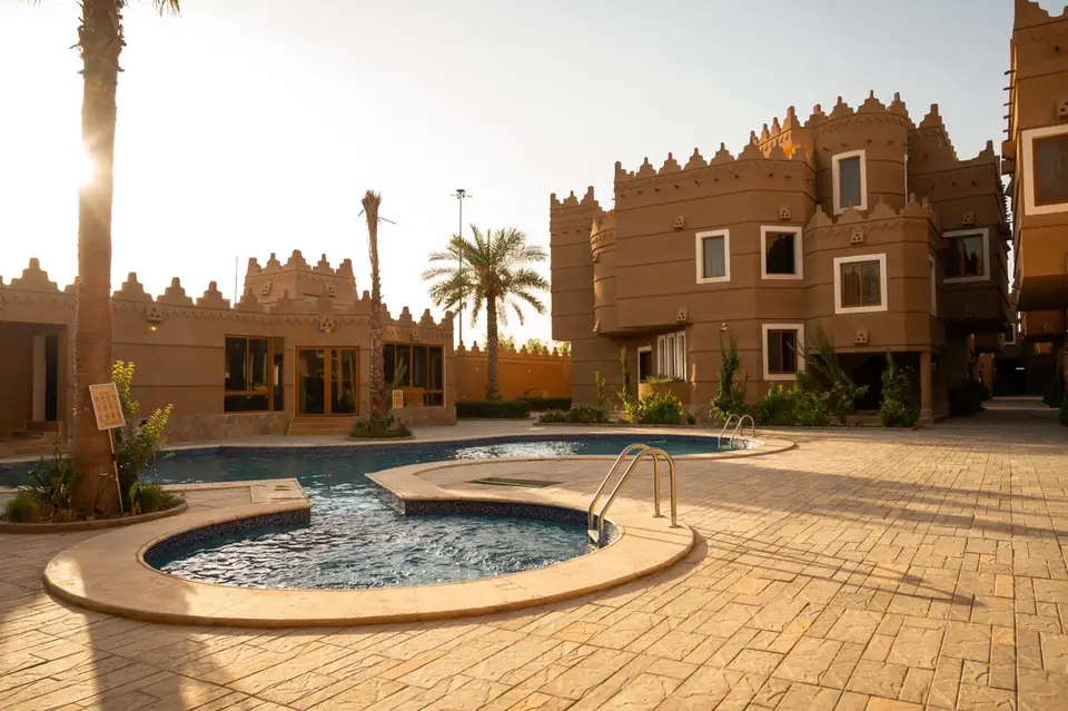Swimming pool and courtyard at Najd Heritage Villas